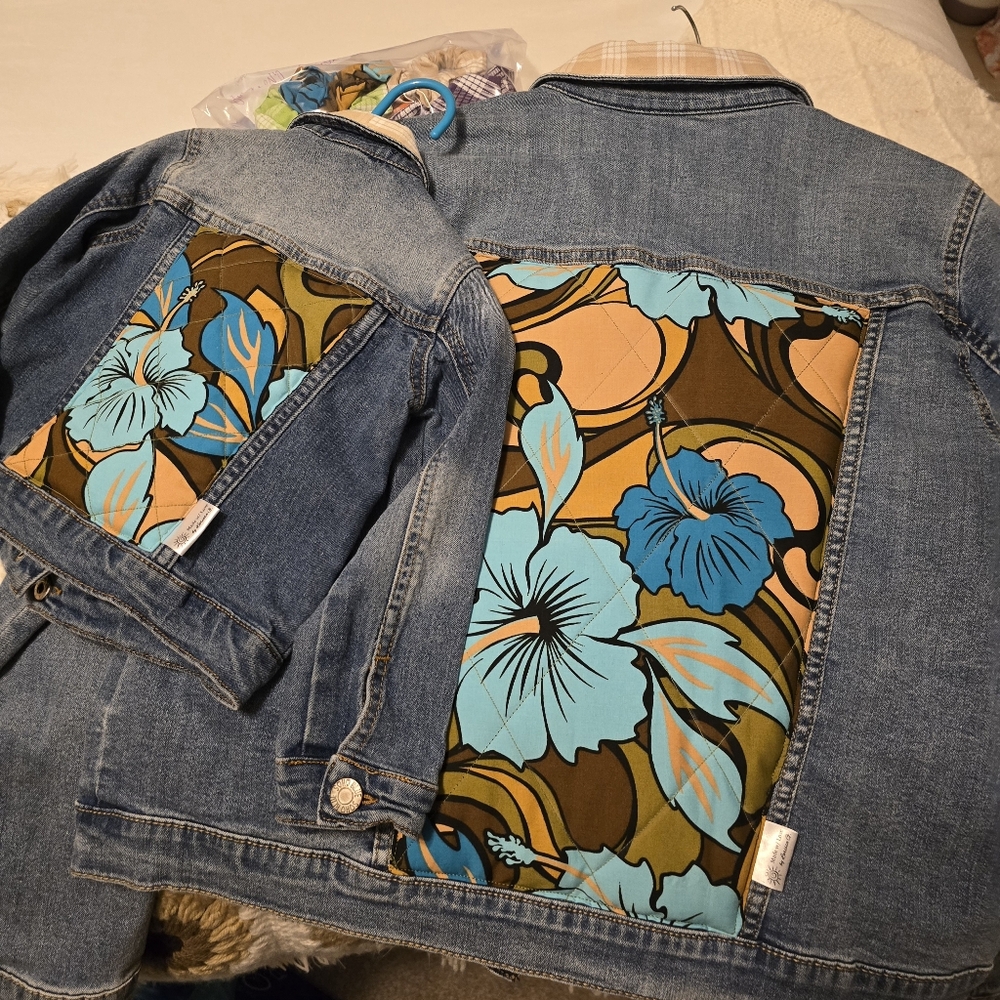 ***SOLD*** Upcycled "Mommy&Me" Denim Jeans Jacket